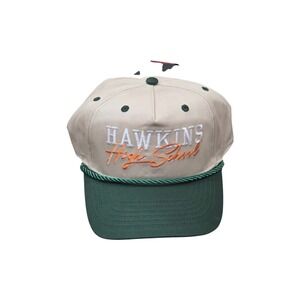 Stranger Things Hawkins High School Retro Snapback Hat Green Tan Baseball‎ Cap
